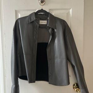 Babaton Charcoal Leather Jacket